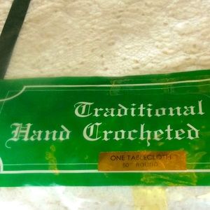 FINAL SALE PRICE Traditional Handmade Lace Tablecloth 50” Round